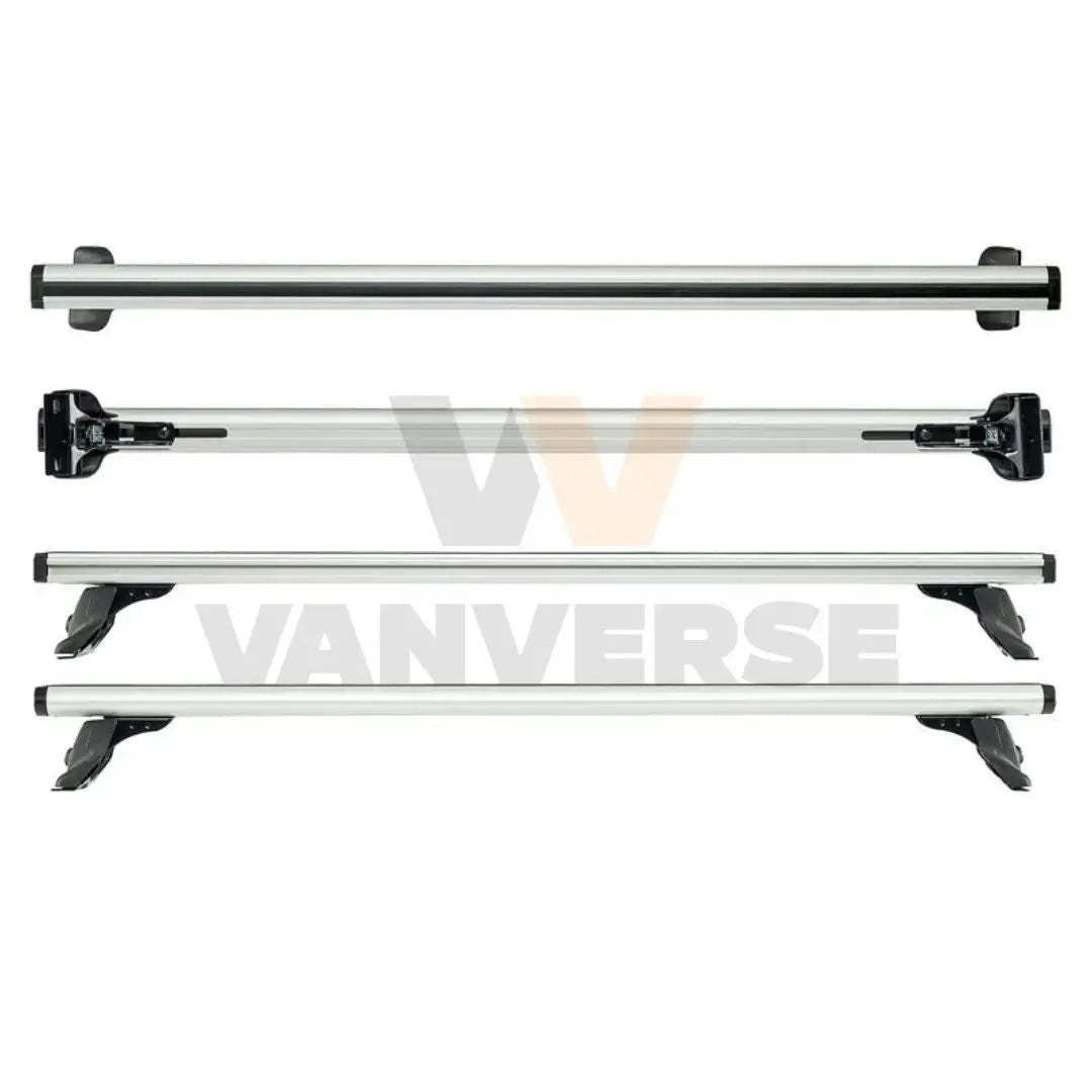Barra de techo de aluminio vista desde varios ángulos