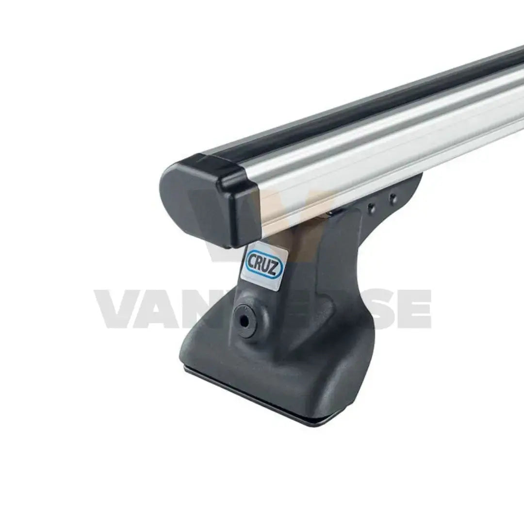 Detalle de barra de techo de aluminio y soporte de fijación