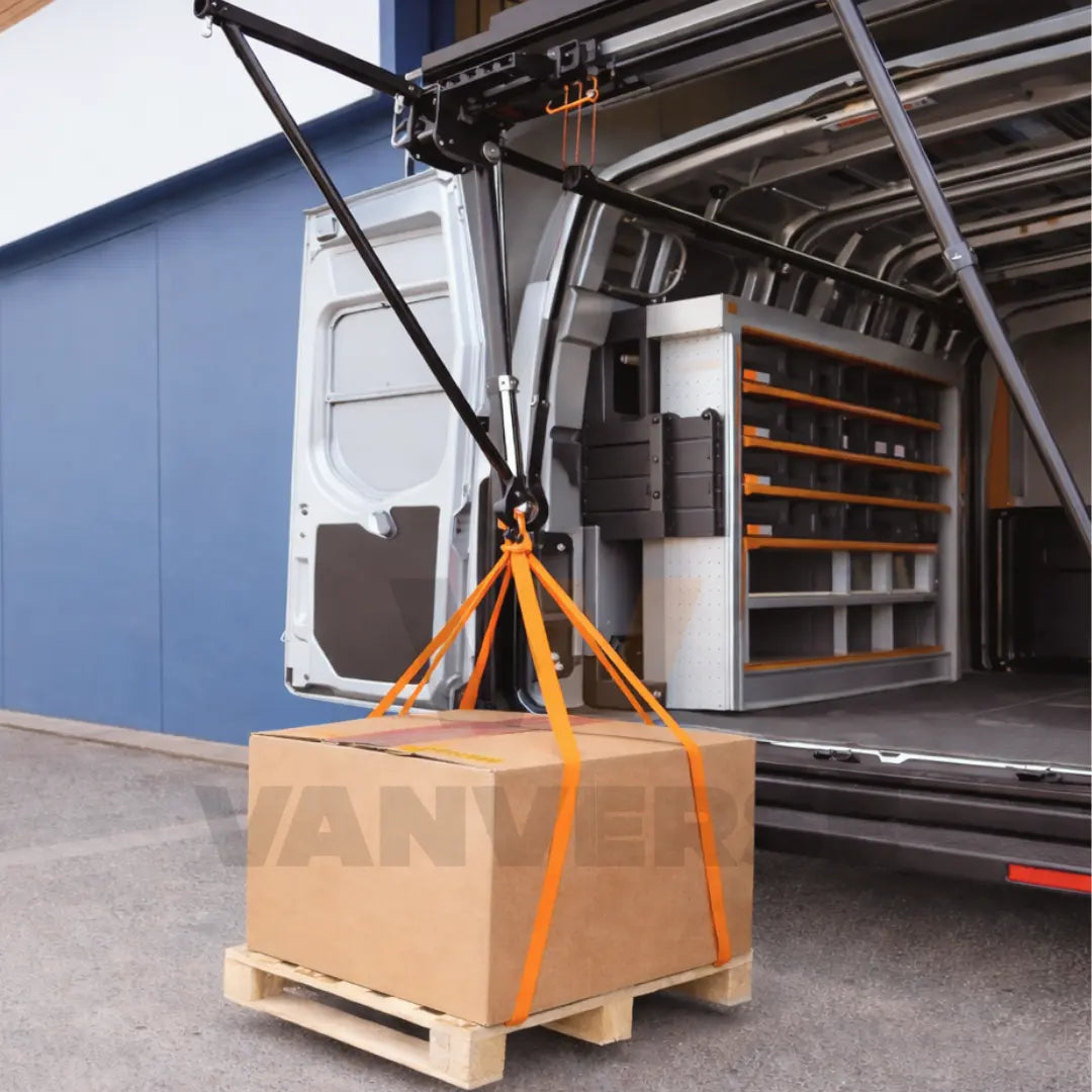 Instalación de grúa hidráulica en furgoneta