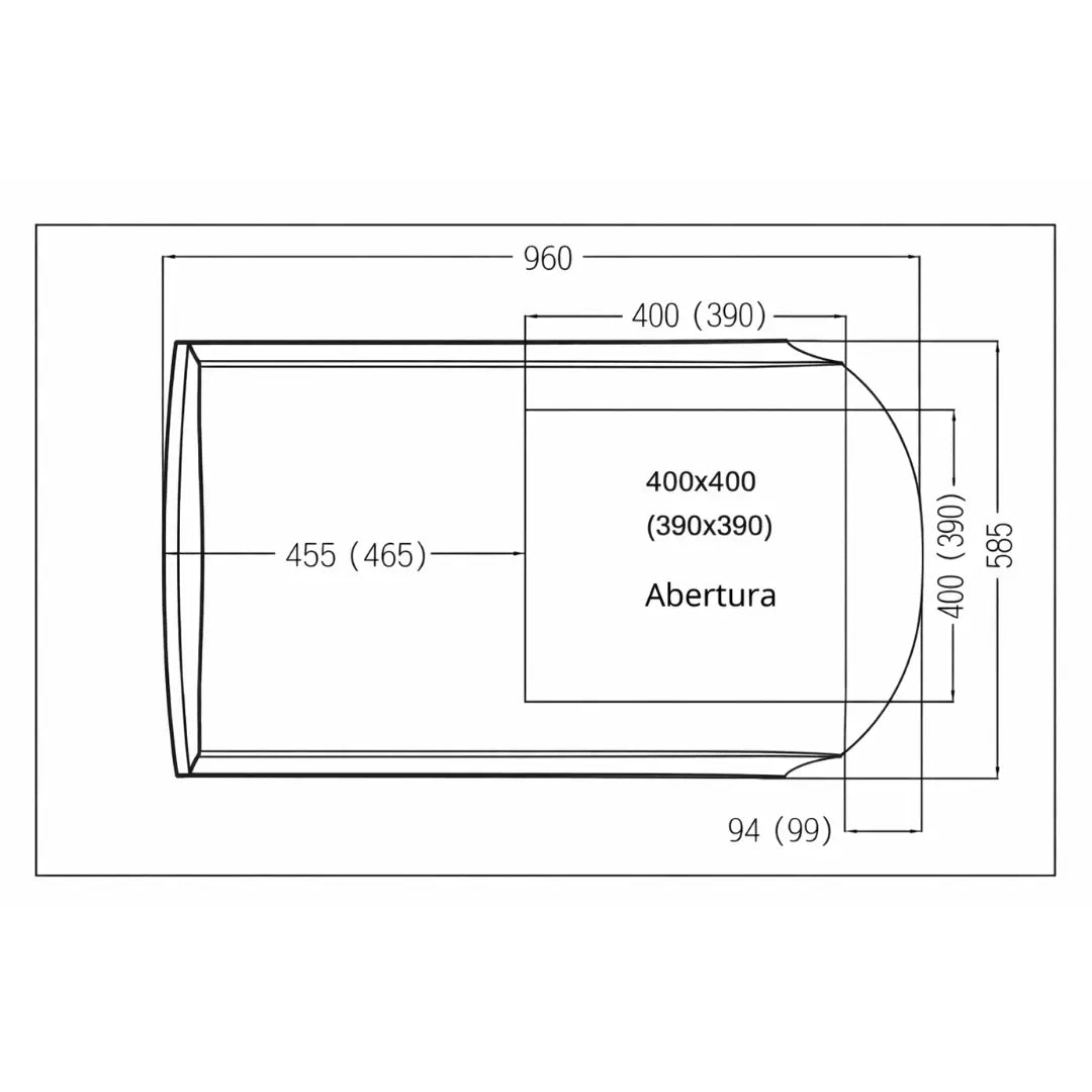 Dimensiones del equipo de climatización de techo 12V para furgoneta y camper
