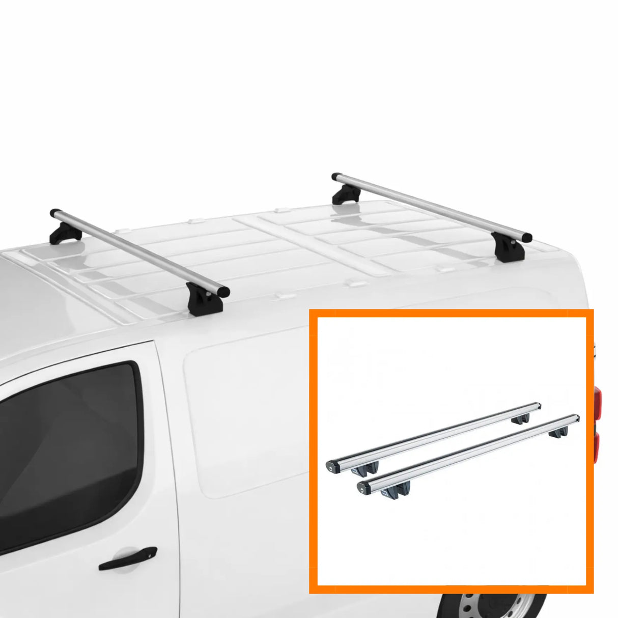 2 barras de techo de aluminio