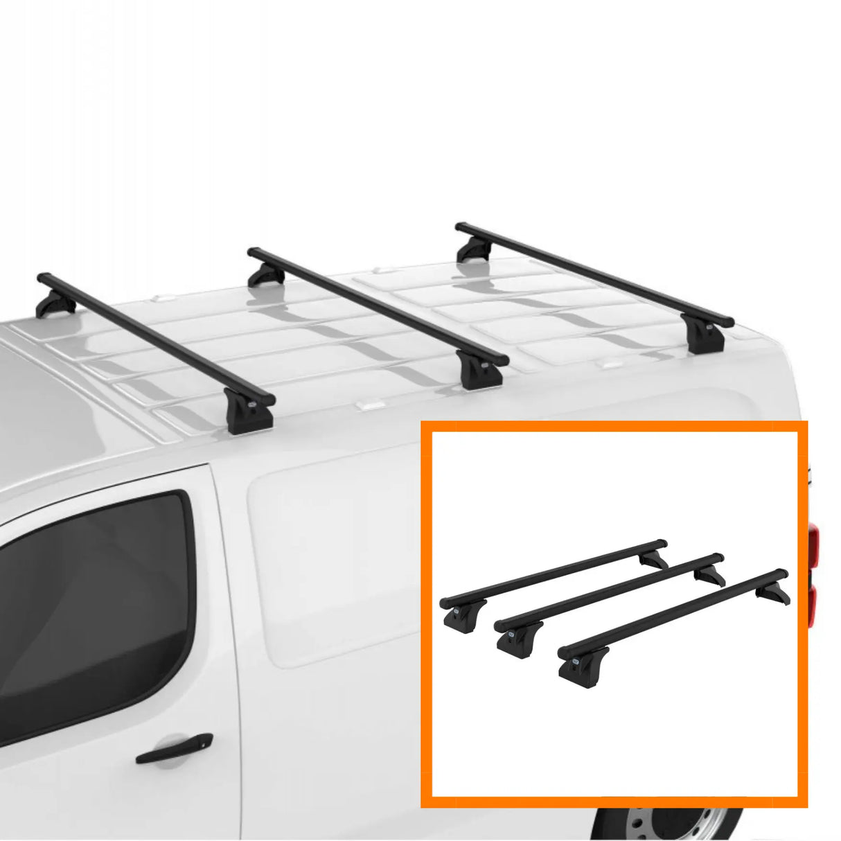 3 barras de techo de acero