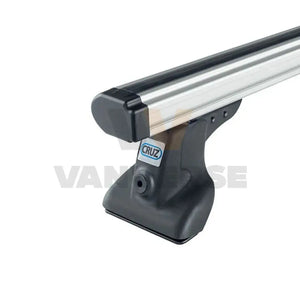Detalle de barra de techo de aluminio y soporte de fijación