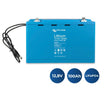 Batería Victron Energy Lithium SuperPack 12,8V 100Ah Alta Corriente (M8) con iconos de especificaciones