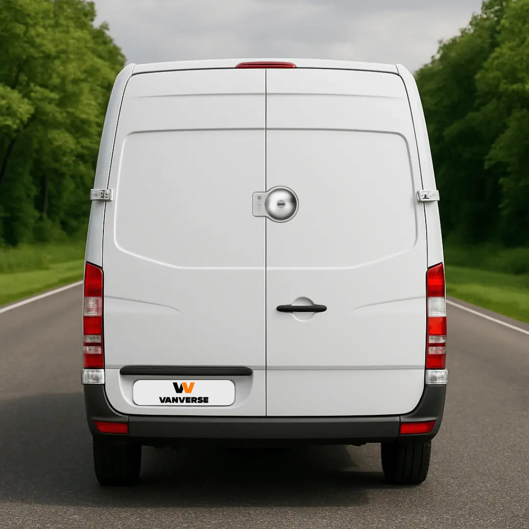 Cerradura Meroni UFO+ instalada en puerta trasera de furgoneta