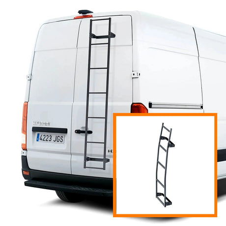 Escalera de acero para facilitar acceso a barras y portaequipajes CRUZ furgoneta grande