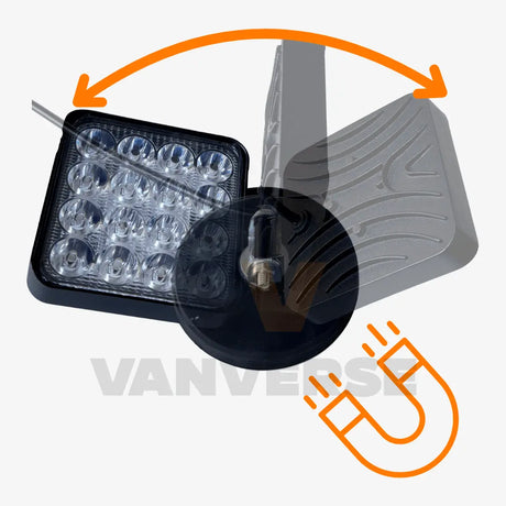 Foco LED cuadrado con imán para exterior